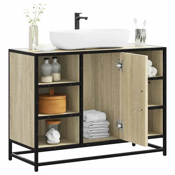 Gossi dulap chiuveta de baie, stejar sonoma, 80x33x60cm lemn compozit