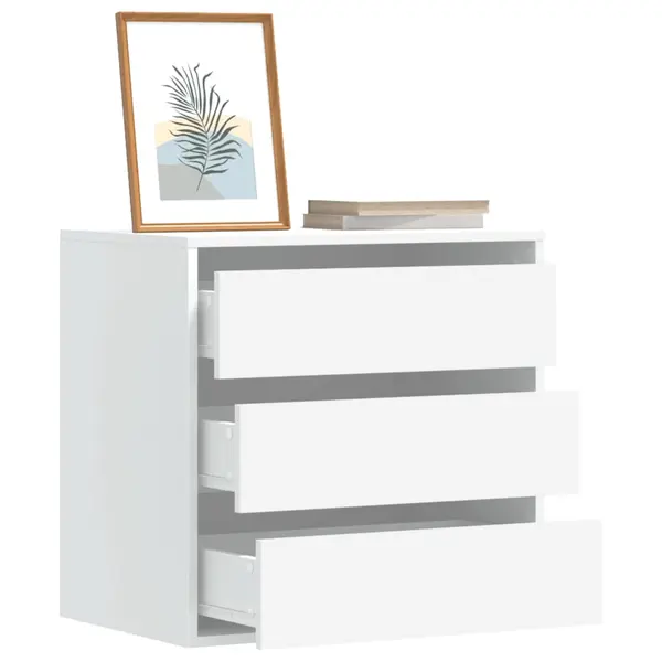 Gossi dulap colt cu sertare alb 60x41x58 cm lemn prelucrat