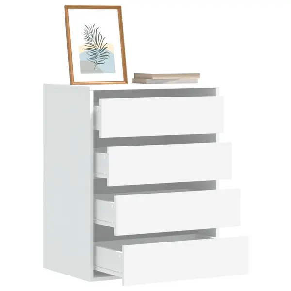 Gossi dulap colt cu sertare alb 60x41x76 cm lemn prelucrat