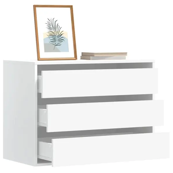 Gossi dulap colt cu sertare alb 80x41x58 cm lemn prelucrat
