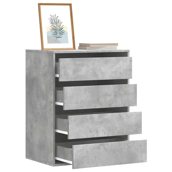 Gossi dulap colt cu sertare gri beton 60x41x76 cm lemn prelucrat