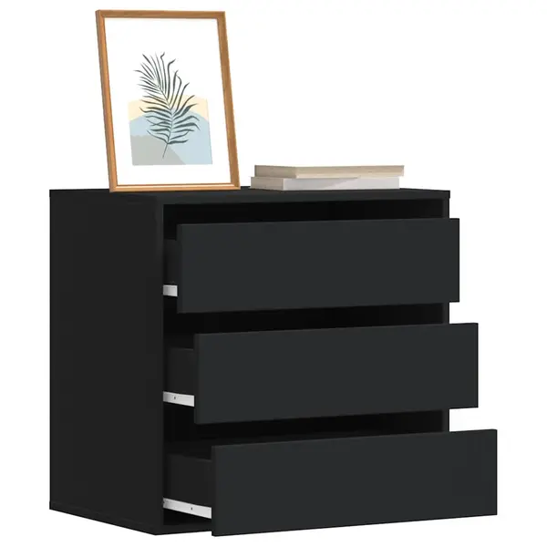 Gossi dulap colt cu sertare negru 60x41x58 cm lemn prelucrat