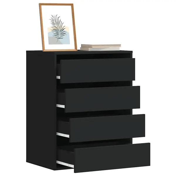 Gossi dulap colt cu sertare negru 60x41x76 cm lemn prelucrat
