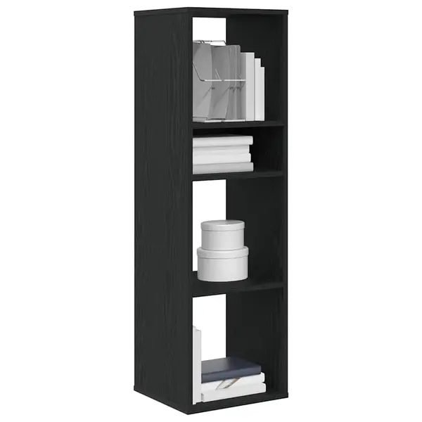 Gossi dulap cu carti negru 34x31x112 cm lemn prelucrat