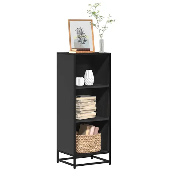 Gossi dulap cu carti negru 40x35x107,5 cm lemn prelucrat