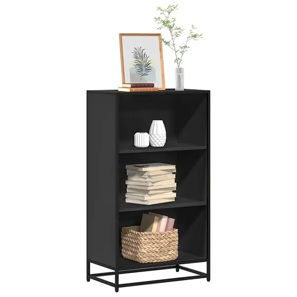 Gossi dulap cu carti negru 60x35x107,5 cm lemn prelucrat