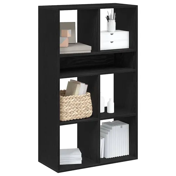 Gossi dulap cu carti negru 66x31x112 cm lemn prelucrat