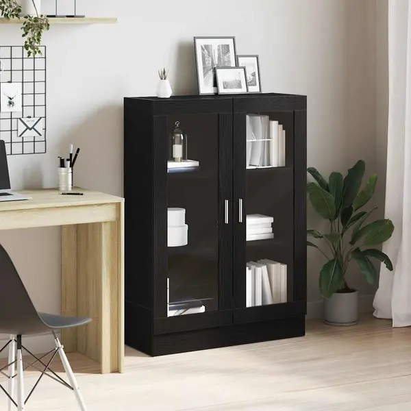 Gossi dulap cu carti stejar negru 82,5x30,5x115 cm lemn prelucrat