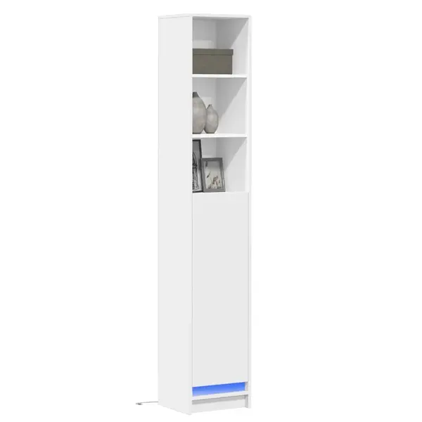 Gossi dulap cu led, alb, 36x32,5x200 cm, lemn prelucrat