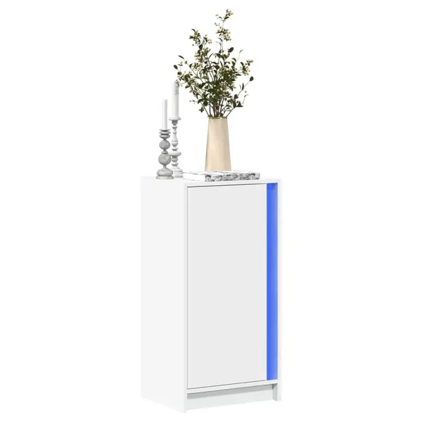 Gossi dulap cu led, alb, 42,5x34x85 cm, lemn prelucrat