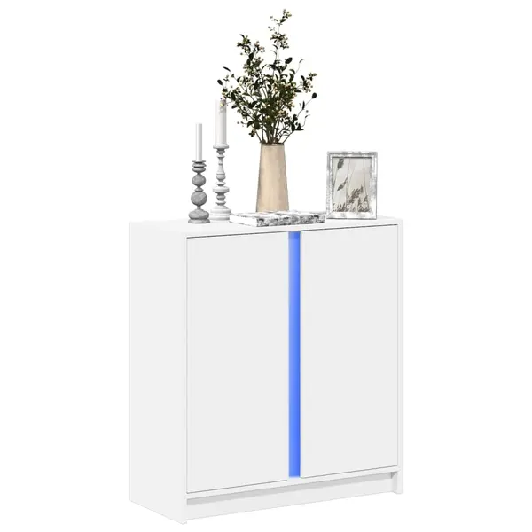 Gossi dulap cu led, alb, 77x34x85 cm, lemn prelucrat
