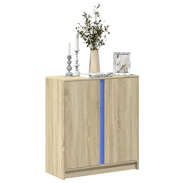 Gossi dulap cu led, stejar sonoma, 77x34x85 cm, lemn prelucrat