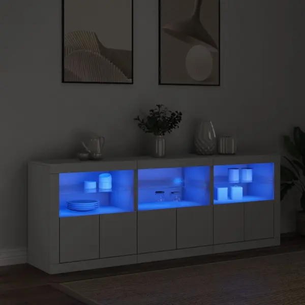 Gossi dulap cu lumini led, alb, 181,5x37x67 cm