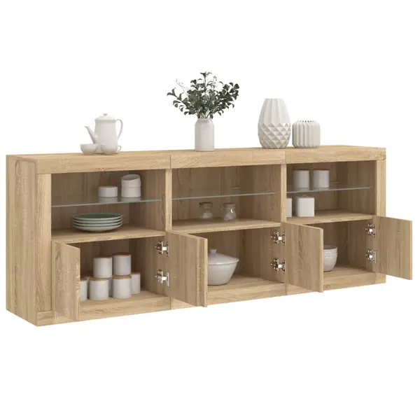 Gossi dulap cu lumini led, stejar sonoma, 181,5x37x67 cm