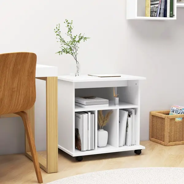Gossi dulap cu roti, alb, 60x45x60 cm, pal