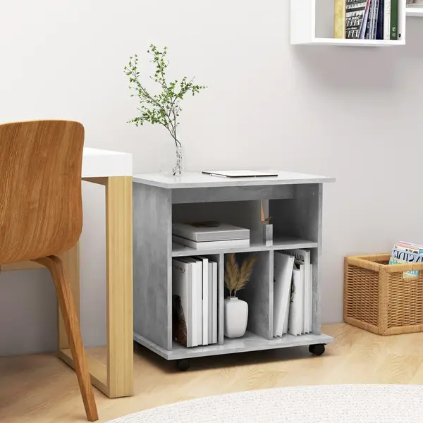 Gossi dulap cu roti, gri beton, 60x45x60 cm, pal