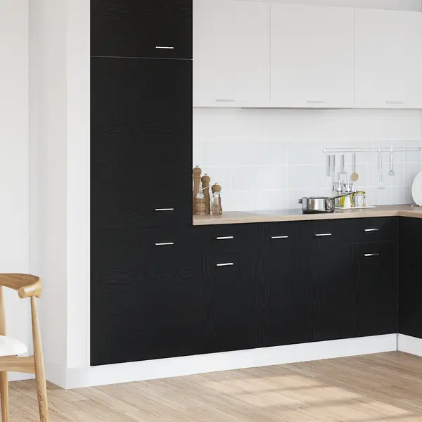 Gossi dulap cu sertar inferior - stejar negru, 40x46x81.5 cm, fabricat din lemn prelucrat