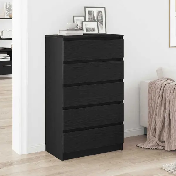 Gossi dulap cu sertar, stejar negru, 60x36x103 cm, lemn prelucrat