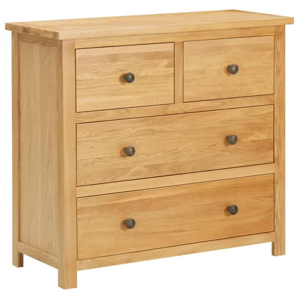 Gossi dulap cu sertare, 80 x 35 x 75 cm, lemn masiv stejar