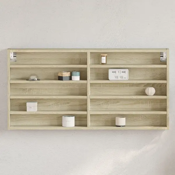 Gossi dulap cu vitrina, stejar sonoma, 100x8,5x50 cm, lemn prelucrat