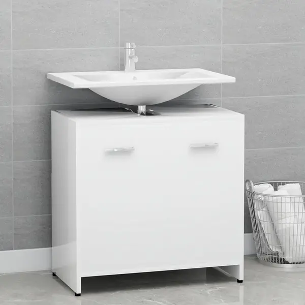Gossi dulap de baie, alb, 60x33x61 cm, lemn prelucrat