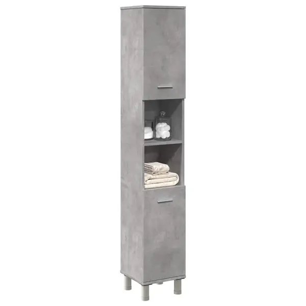 Gossi dulap de baie, gri beton, 30 x 30 x 179 cm, pal