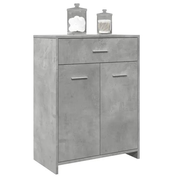 Gossi dulap de baie, gri beton, 60 x 33 x 80 cm, pal