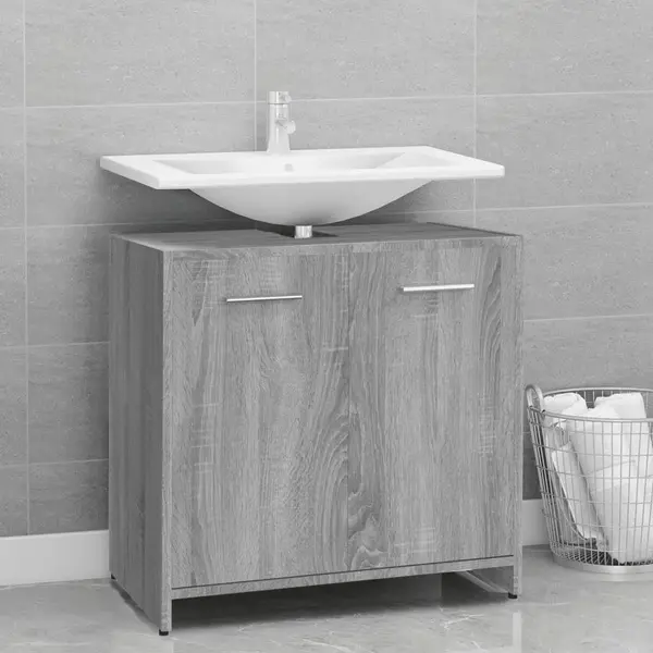 Gossi dulap de baie, gri sonoma, 60x33x60 cm, lemn prelucrat