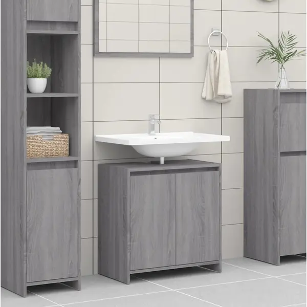 Gossi dulap de baie, gri sonoma, 60x33x61 cm, lemn prelucrat