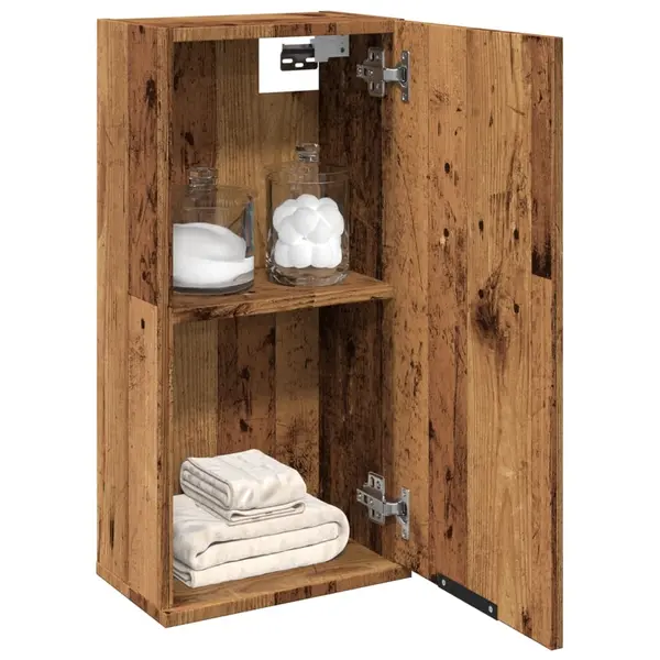 Gossi dulap de baie montat pe perete, stejar artizanal, 32x20x67 cm