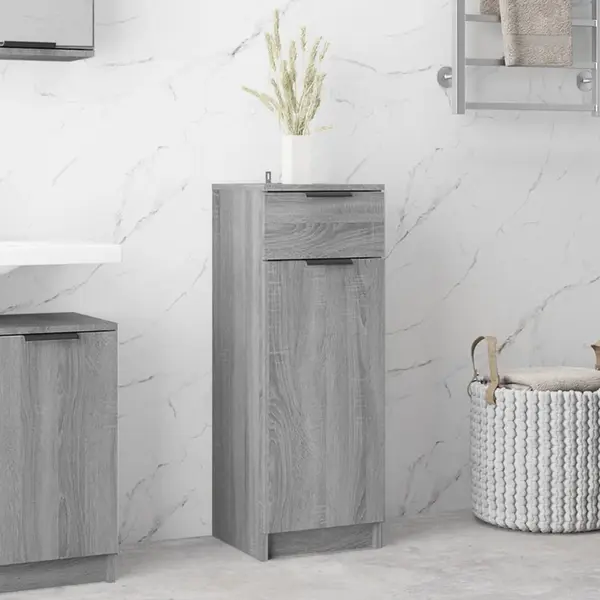 Gossi dulap de baie, sonoma gri, 32x34x90 cm, lemn prelucrat