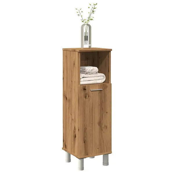 Gossi dulap de baie, stejar artizanal, 30x30x95 cm, lemn compozit