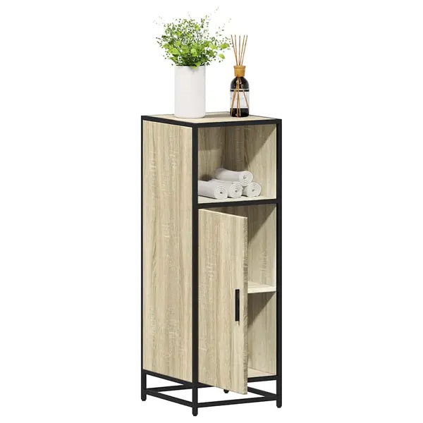 Gossi dulap de baie, stejar sonoma, 35x37,5x100 cm, lemn prelucrat