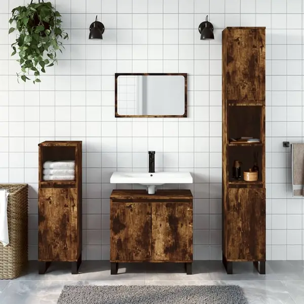 Gossi dulap de baie, stejar sonoma, 58x33x60 cm, lemn prelucrat