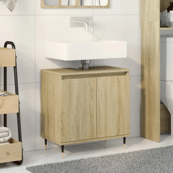 Gossi dulap de baie, stejar sonoma, 58x33x60 cm, lemn prelucrat