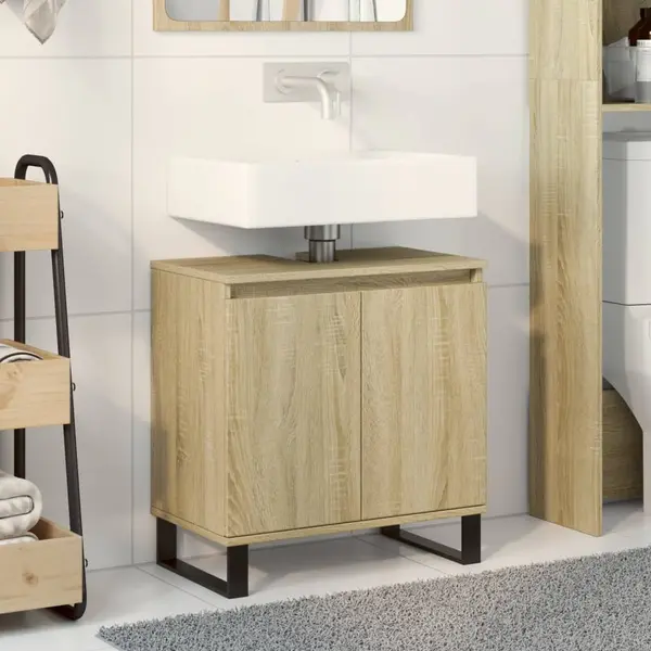 Gossi dulap de baie, stejar sonoma, 58x33x60 cm, lemn prelucrat