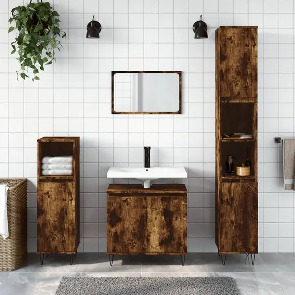 Gossi dulap de baie, stejar sonoma, 58x33x60 cm, lemn prelucrat