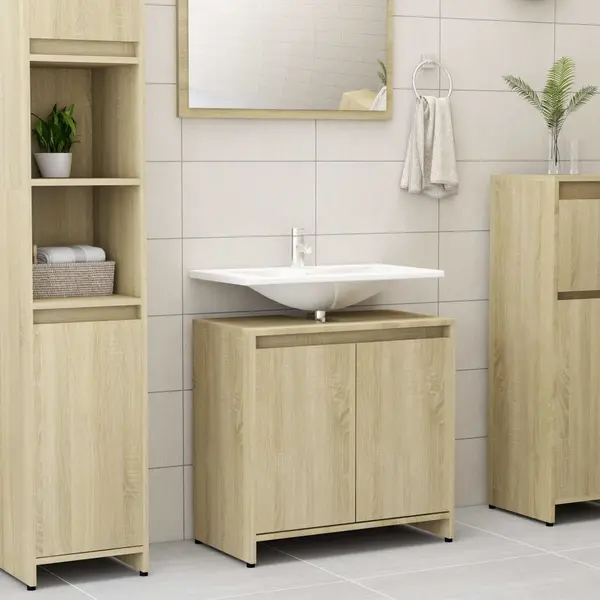 Gossi dulap de baie, stejar sonoma, 60x33x61 cm, lemn prelucrat