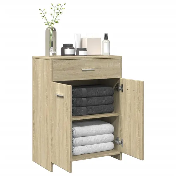 Gossi dulap de baie, stejar sonoma, 60x33x80 cm, pal