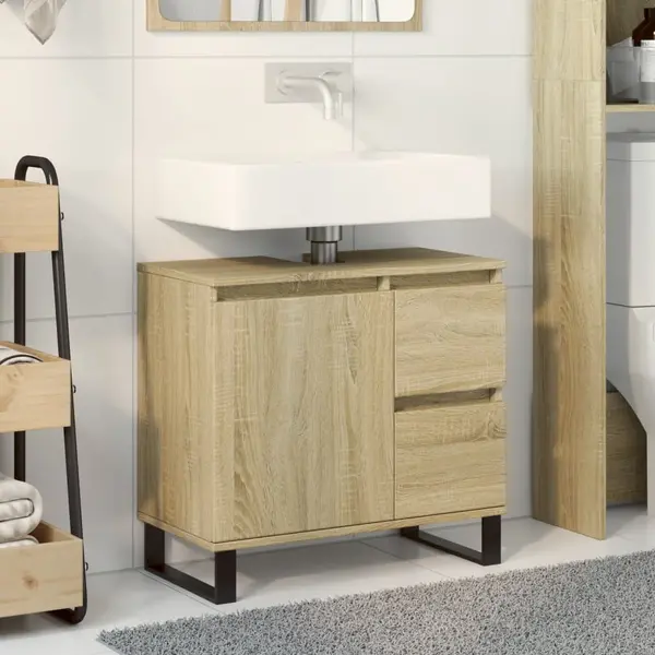 Gossi dulap de baie, stejar sonoma, 65x33x60 cm, lemn prelucrat