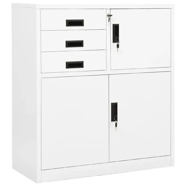 Gossi dulap de birou, alb, 90x40x102 cm, otel