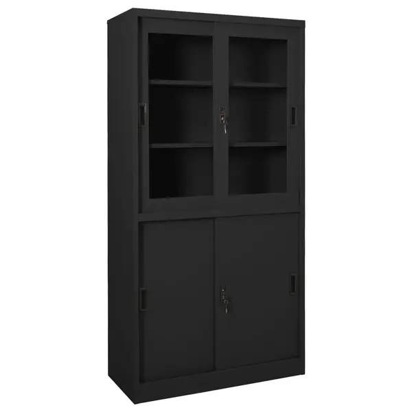 Gossi dulap de birou cu usa glisanta, antracit, 90x40x180 cm, otel