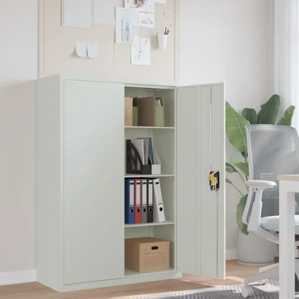 Gossi dulap de birou din otel, 90x40x140 cm, gri