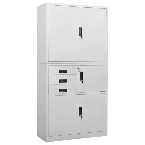 Gossi dulap de birou, gri deschis, 90x40x180 cm, otel