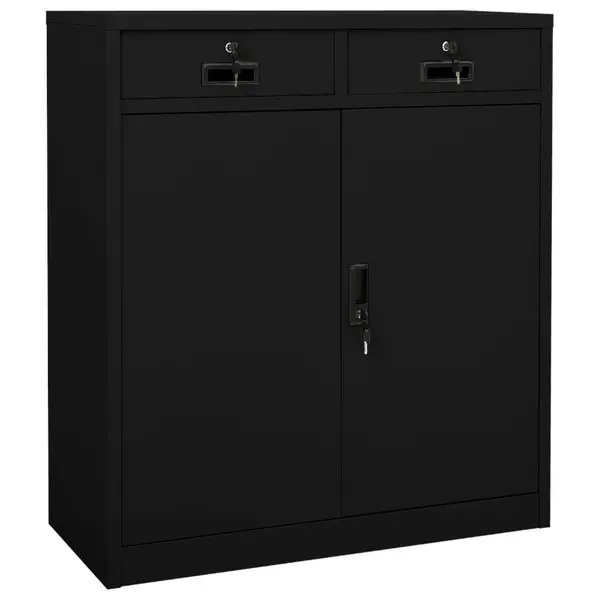 Gossi dulap de birou, negru, 90x40x102 cm, otel