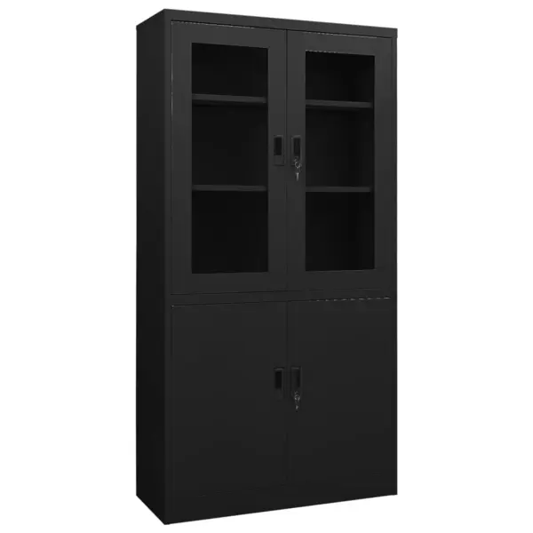 Gossi dulap de birou, negru, 90x40x180 cm, otel