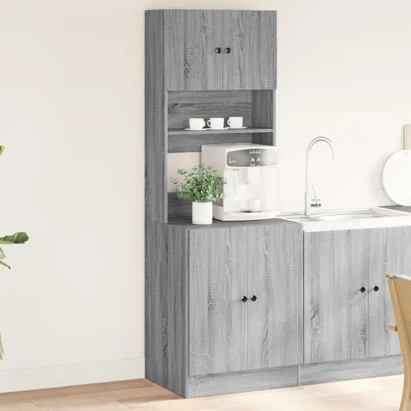 Gossi dulap de bucatarie, gri sonoma, 60x50x180 cm lemn prelucrat