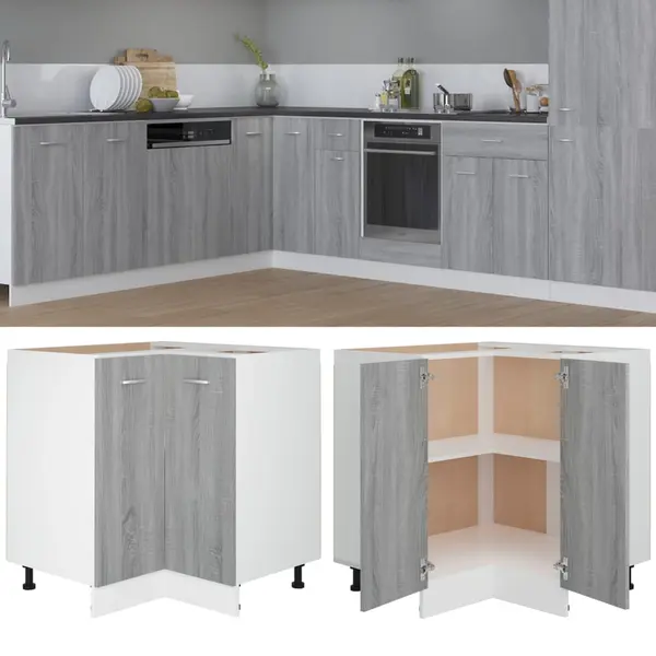 Gossi dulap de bucatarie, gri sonoma, 75,5x75,5x81,5cm lemn prelucrat