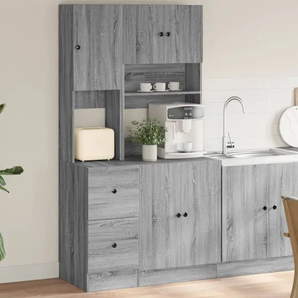 Gossi dulap de bucatarie, gri sonoma, 95x50x180 cm lemn prelucrat