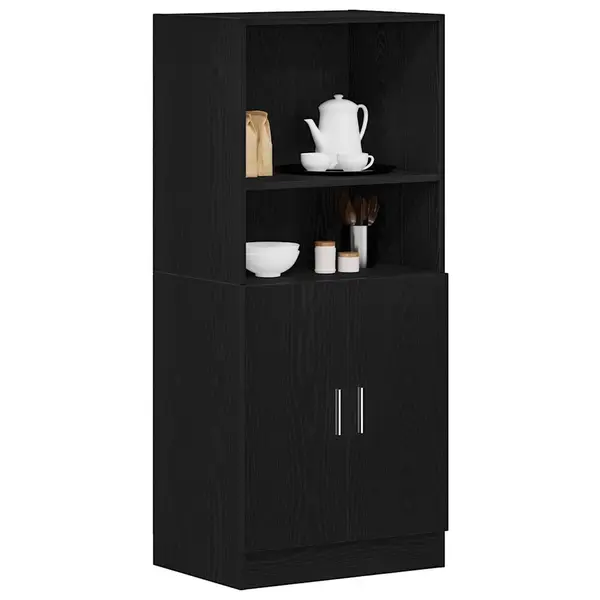 Gossi dulap de bucatarie, negru, 57x41,5x131,5 cm, lemn prelucrat